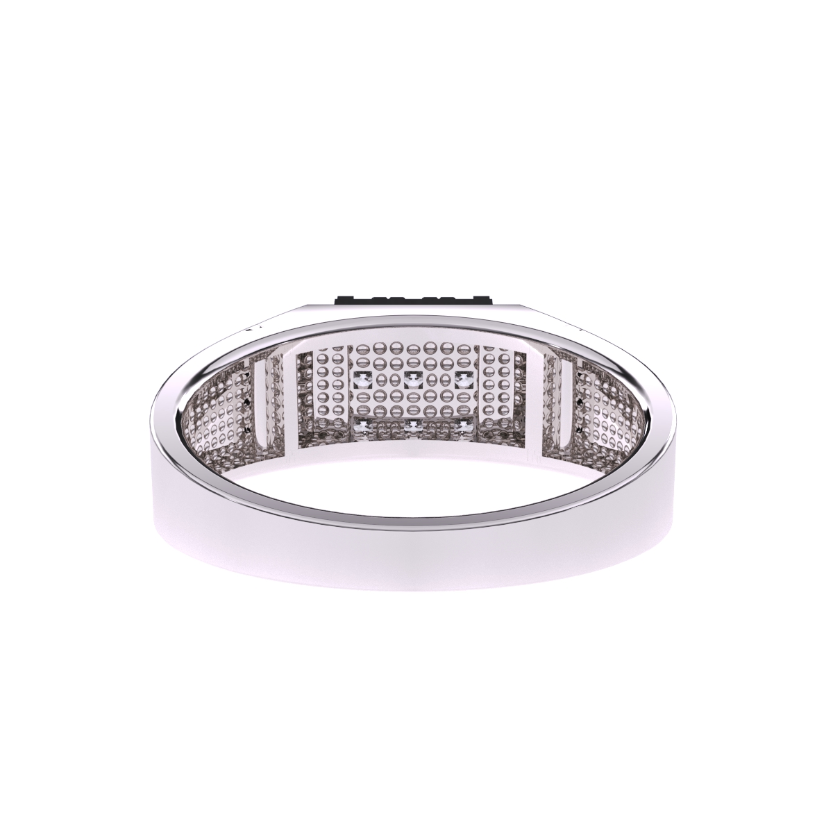 Elegant Two-Tone Cluster Diamond Men's Ring